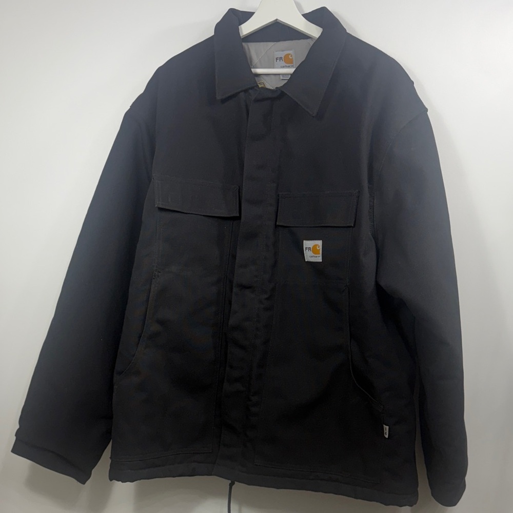 Carhartt Men’s Flame-Resistant Duck Traditional Black Jacket size 2XL